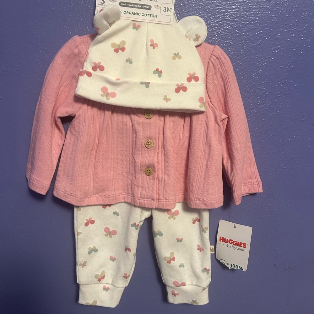 Huggies Pink and Cream Kids Matching Set
